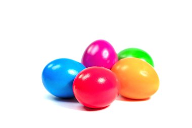 Colorful Easter eggs against a white background clipart