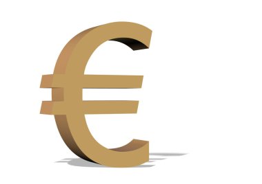 Beyaz arkaplana karşı Euro sembolü