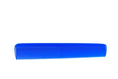 Beyaz arkaplana karşı mavi tarak