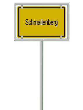 Schmallenberg, beyaz arka planda kasaba tabelası