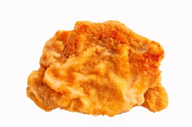 Beyaz arka plana karşı Viyana şnitzeli