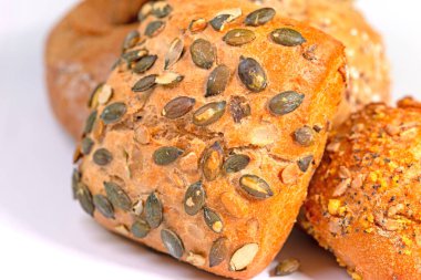 Yakın planda tahıl ruloları