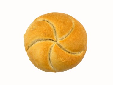 Buğday çöreği beyaz arkaplanda izole edilmiş