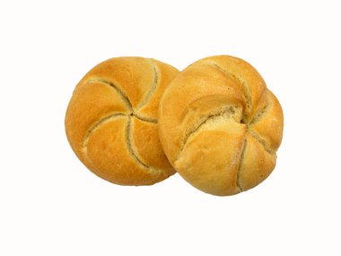 Buğday çörekleri beyaz arka planda izole edilmiş