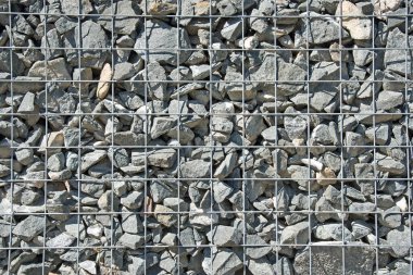 Gabion ezilmiş taşla dolu