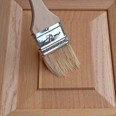 Yakından bir boya fırçası.