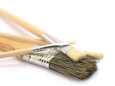 Yakından bir boya fırçası.