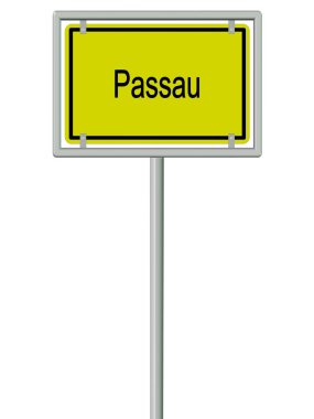 Oldenburg, kasaba tabelası. Yakın çekim.