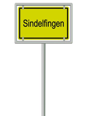 Sindelfingen, kasaba tabelası. Yakın çekim.