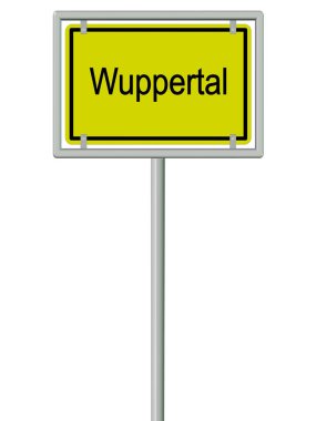 Wuppertal, kasaba tabelası. Yakın çekim.