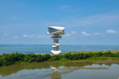 Kule ve İnguri nehri Karadeniz 'e akar. Yüksek kalite fotoğraf