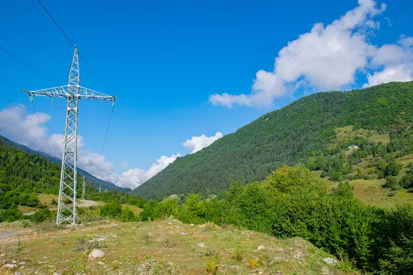 Celestial Escapes: Blue and Green Embrace in the Heart of Mountains. High quality photo