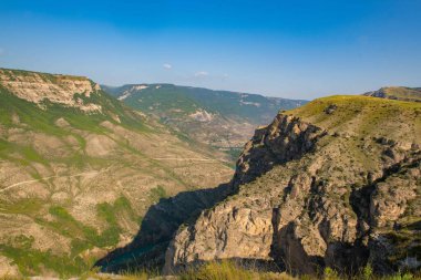 gorgeous view from the height of the mountains to the Sulak Canyon. High quality photo clipart