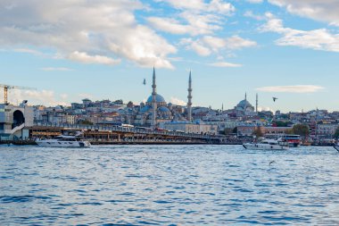 İstanbul şehri Boğazı 'ndan Panorama' ya. Yüksek kalite fotoğraf