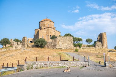 Jvari Manastırı, Mtskheta, Georgia manzarası. Yüksek kalite fotoğraf