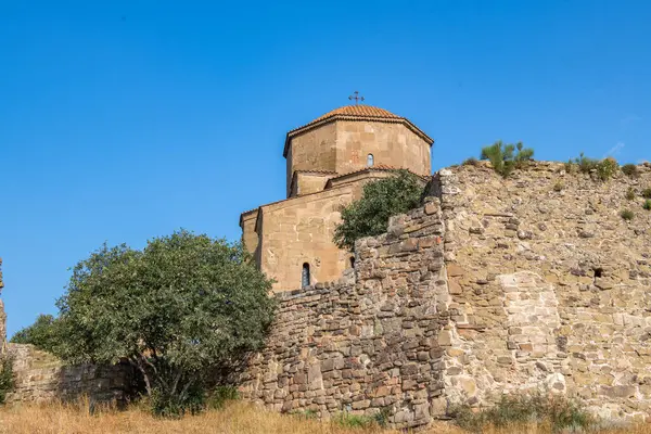 Mtskheta, Georgia 'daki eski Jvari Manastırı. Yüksek kalite fotoğraf