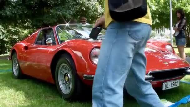 Mulhouse Γαλλία Ιουλίου 2011 Ferrari Dino 246 Στο Radiant Red — Αρχείο Βίντεο