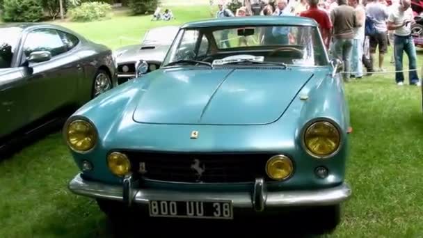 Мюлуз Франция Июля 2011 1961 Blue Cyan Ferrari 250 Gte — стоковое видео