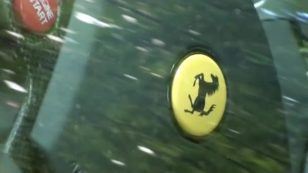 Mulhouse Франція Липня 2011 Року Ferrari Керівне Колесо Крупним Планом — стокове відео