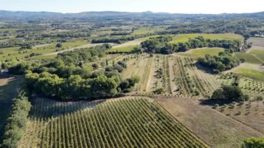 Pertuis 'in Hava Panoraması: Vaucluse, Luberon' da Yaz Ufku - Meadows, Vineyards ve Provence-Alpes-Cte d 'Azur, Fransa' da Doğa