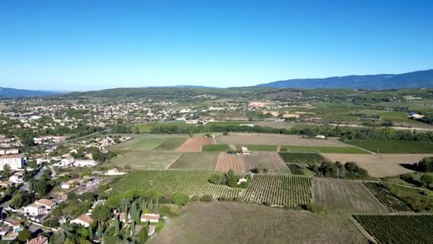 Panorama Vanuit Lucht Van Pertuis Summer Horizon Vaucluse Luberon Panoramisch — Stockvideo