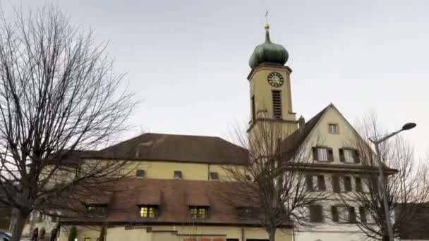Crépuscule Éthéré Basilique Notre Dame Thierenbach Avec Carillon Mélodique Des — Video
