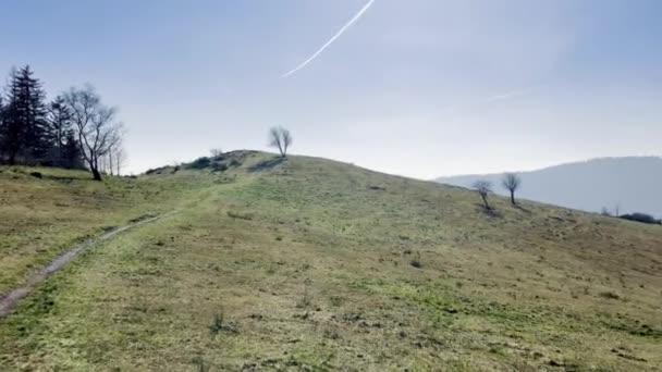 Сонячна Стежка Вершині Ебенка Горами Вогес Відстані Верхній Рейн Ельзас — стокове відео