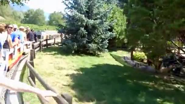 Bouveret Sviçre Ağustos 2018 Sviçre Vapeur Parc Minyatür Demiryolu Coşkulu — Stok video