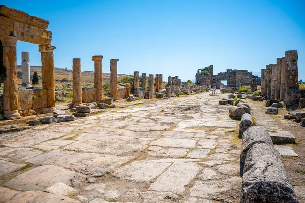 Hierapolis Turecko Září 2022 Zřícenina Starobylém Městě Hierapolis Pamukkale Turecko — Stock fotografie