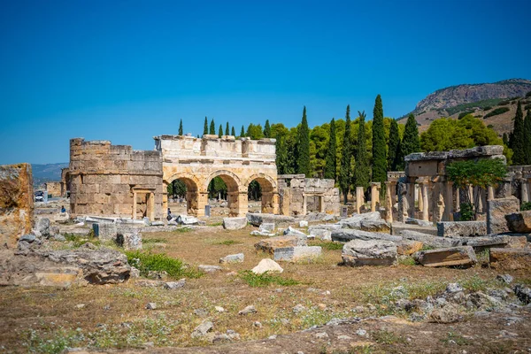 Romok Ősi Városban Hierapolis Pamukkale Törökország Kiváló Minőségű Fénykép — Stock Fotó