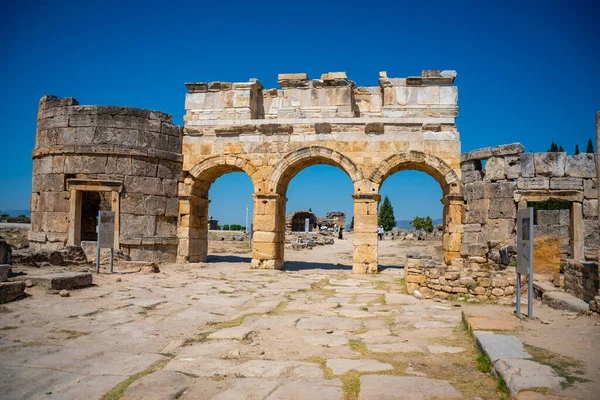Hierapolis Turecko Září 2022 Zřícenina Starobylém Městě Hierapolis Pamukkale Turecko — Stock fotografie