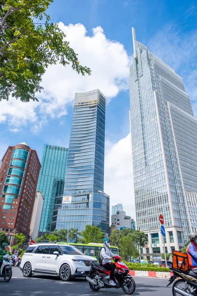 stock image Ho Chi Minh, Vietnam - October 3, 2022: Ho Chi Minh city view with streets, architecture and transports. High quality photo