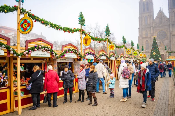 Praga República Checa Novembro 2022 Mercado Tradicional Natal Namesti Miru — Fotografia de Stock
