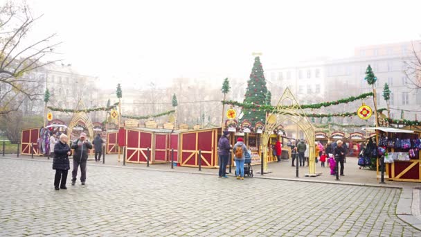 Прага Чешская Республика Ноября 2022 Года Традиционный Рождественский Рынок Намести — стоковое видео