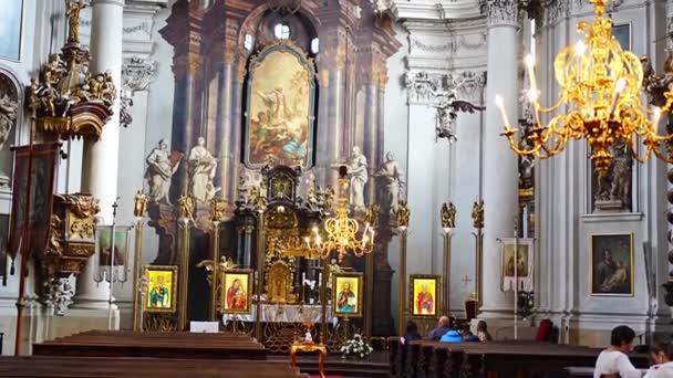 Prague Czech Republic October 2022 Interior Church Cathedral Clement Ceremony — 图库视频影像