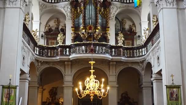 Прага Чехія Жовтня 2022 Інтер Церковного Собору Святого Клемента Церемонія — стокове відео