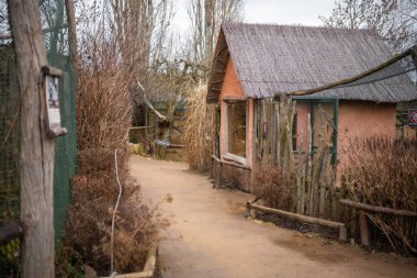 Zajezd, Czech republic - December 26, 2022: Territory of Zajezd Zoo located near Prague without people in winter time, Czech republic. High quality photo