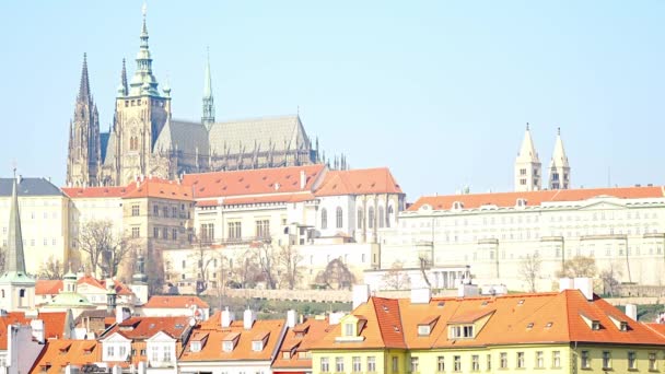 Prag Kalesi Manzarası Prag Mimarisinin Iyi Manzarası Tarihi Eski Kasaba — Stok video