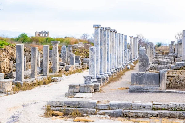 Zřícenina Starobylého Města Perge Perge Starověké Řecké Město Jižním Pobřeží — Stock fotografie