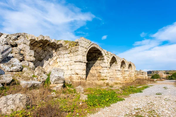stock image The ruins of the ancient city of Perge. Perge is an ancient Greek city on the southern Mediterranean coast of Turkey. High quality photo