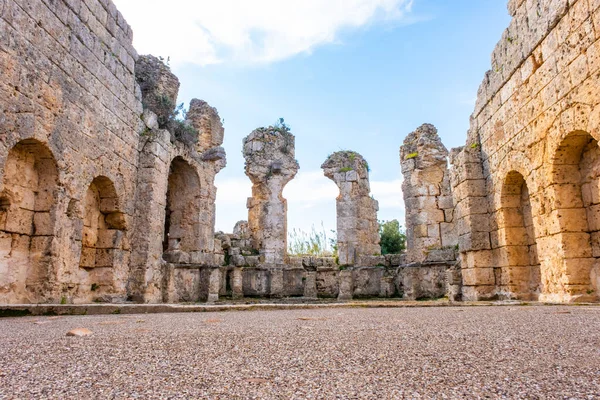 stock image The ruins of the ancient city of Perge. Perge is an ancient Greek city on the southern Mediterranean coast of Turkey. High quality photo