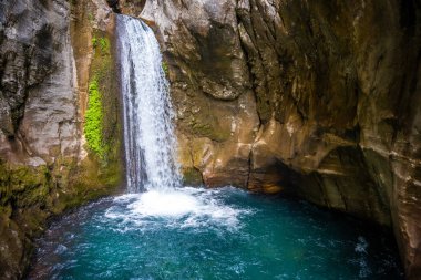 Sapadere canyon with river and waterfalls in the Taurus mountains near Alanya, Turkey. High quality photo clipart