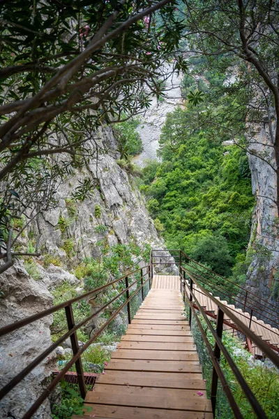 Sapadere Canyon Wooden Paths Taurus Mountains Alanya Turkey High Quality — Stock Photo, Image