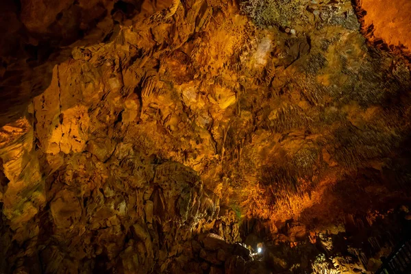 Alanya Dim Caverna Estalagmites Formação Estalactites Foto Alta Qualidade — Fotografia de Stock