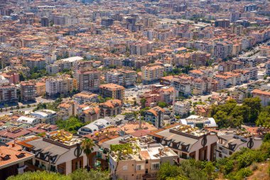 Tepe gölünden Alanya mimarisine bir arka plan, Türkiye. Yüksek kalite fotoğraf