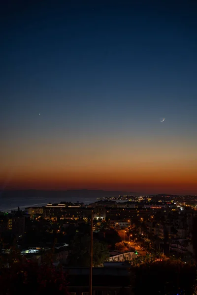 Мбаппе После Захода Солнца Городе Конаклы Недалеко Алании Берегу Средиземного — стоковое фото