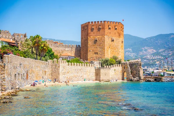 Castelo Kizil Kule Torre Vermelha Alanya Cidade Alanya Província Antalya — Fotografia de Stock
