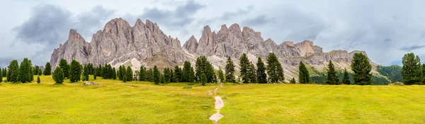 Imposante Dolomitenlandschaft Naturpark Puez Geisler Blick Vom Hochplateau Mit Grünen — Stockfoto