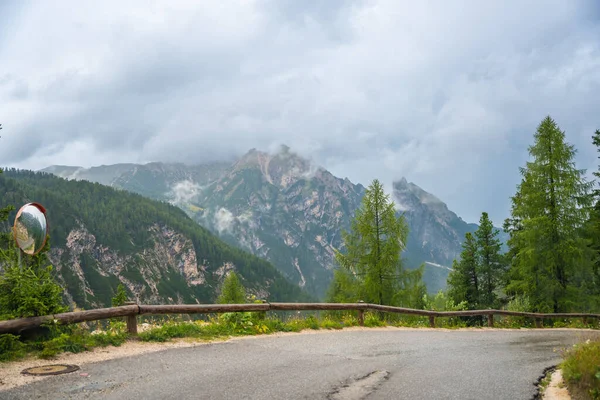 Dolomites High Alpine Road Tempo Chuvoso Tirol Sul Itália Foto — Fotografia de Stock