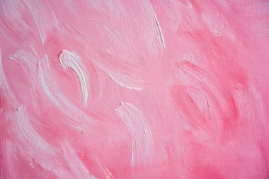 Pembe ve beyaz el vuruşlarıyla soyut akrilik resim arka planı. Yüksek kalite fotoğraf